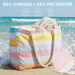 G4Free - Canvas Waterproof Sandproof Large Beach Tote Bags -TN25B597A-TN25B597B-TN25B597C