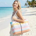 G4Free - Canvas Waterproof Sandproof Large Beach Tote Bags -TN25B597A-TN25B597B-TN25B597C