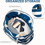 G4Free - Canvas Waterproof Sandproof Large Beach Tote Bags -TN25B597A-TN25B597B-TN25B597C