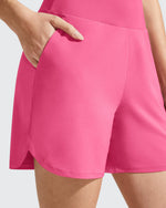 G4Free - Chillwhisp Built-in Brief Liner High Waist Athletic Shorts -GF26E710AA-S