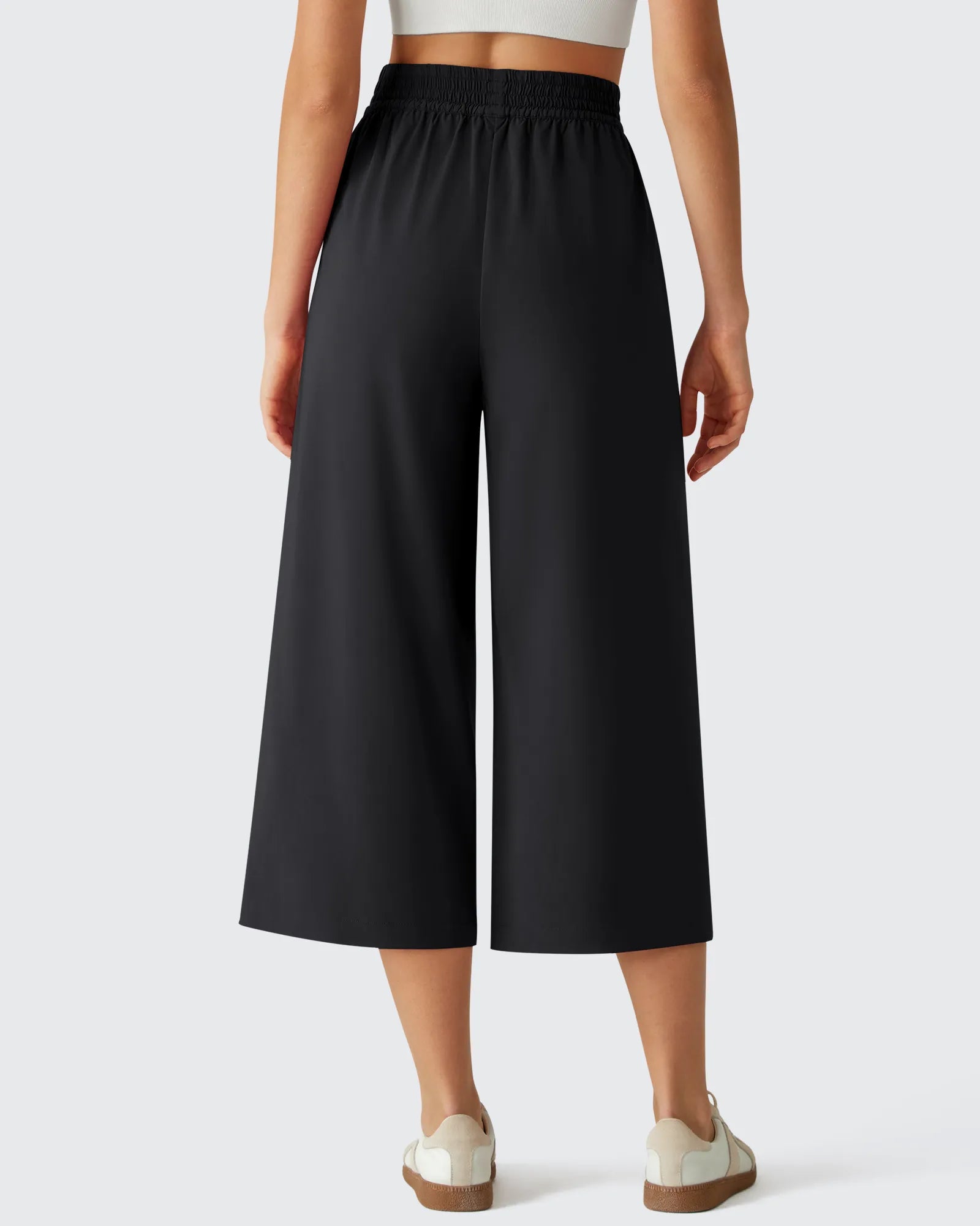 G4Free - Chillwhisp Elastic Waist Flowy Wide Leg Capri Pants 20'' -GF26J866D019A-S-GF26J866D019B-M-GF26J866D019C-L-GF26J866D019D-XL-GF26J866D019E-XXL