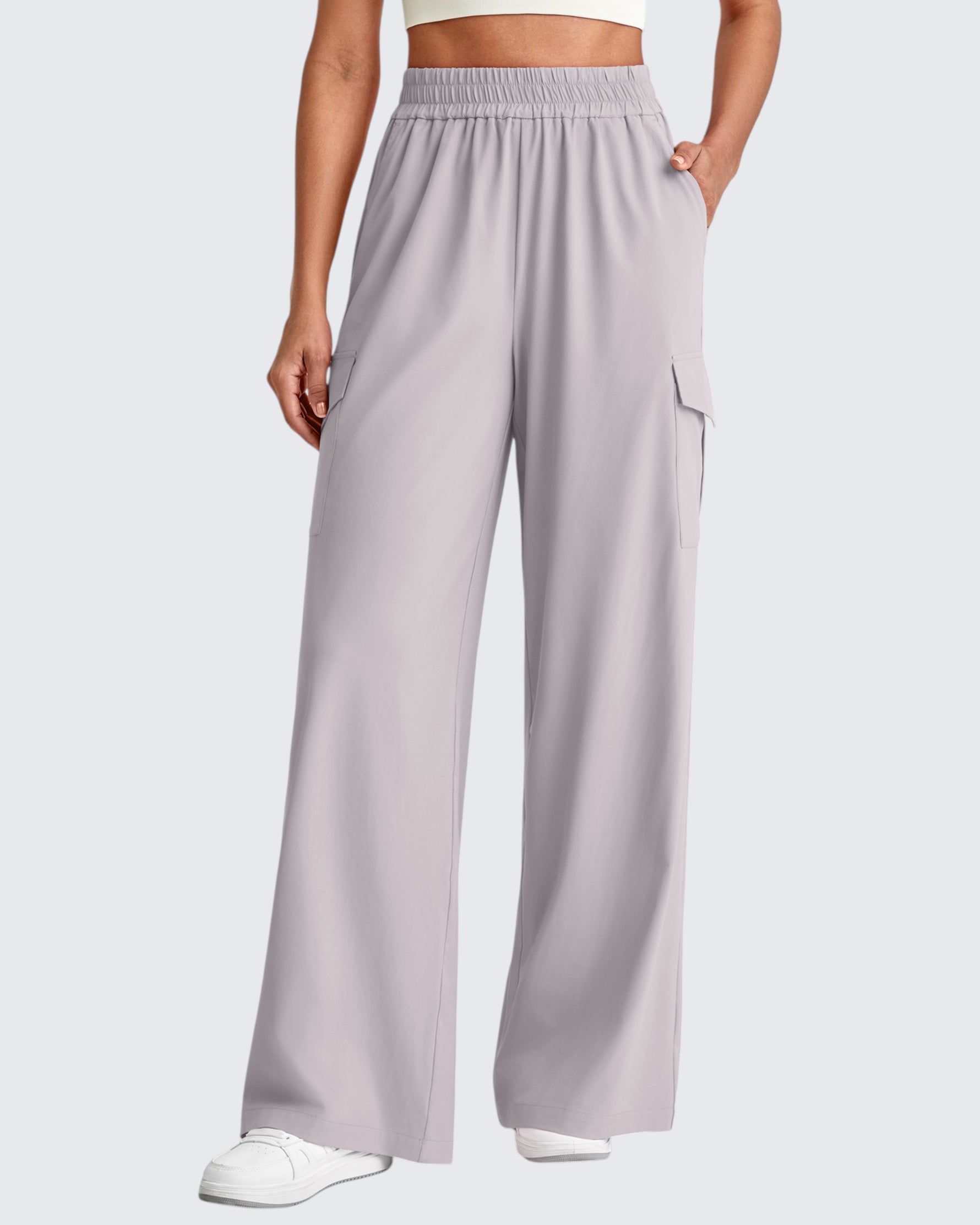 G4Free - Chillwhisp High Waisted Wide Leg Cargo Pants -GF25J437AA-S