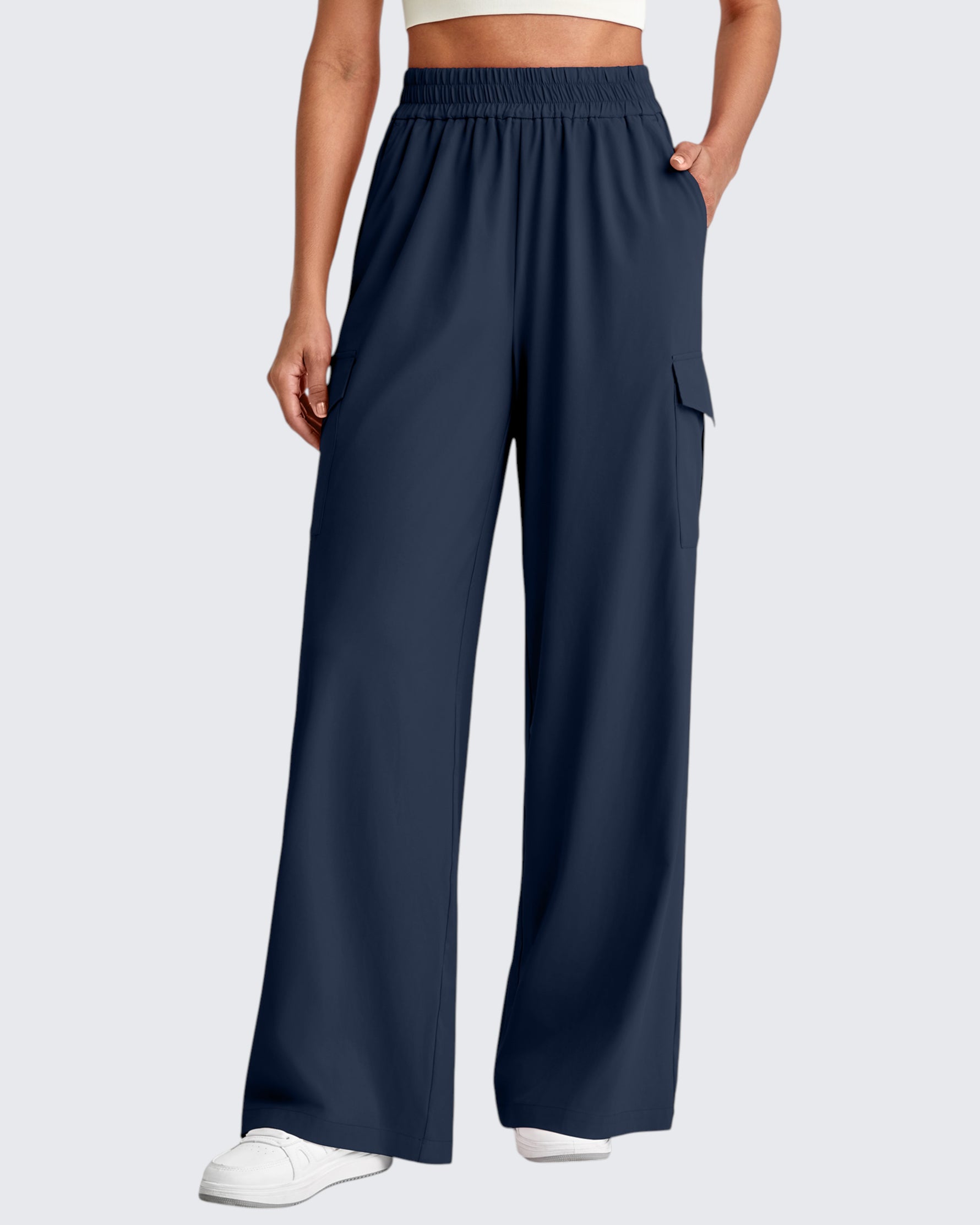 G4Free - Chillwhisp High Waisted Wide Leg Cargo Pants -GF25J437AA-S
