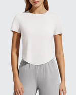 G4Free - Cropped Crewneck Relaxed Fit Short Sleeve Tops -GF26K885A001A-S