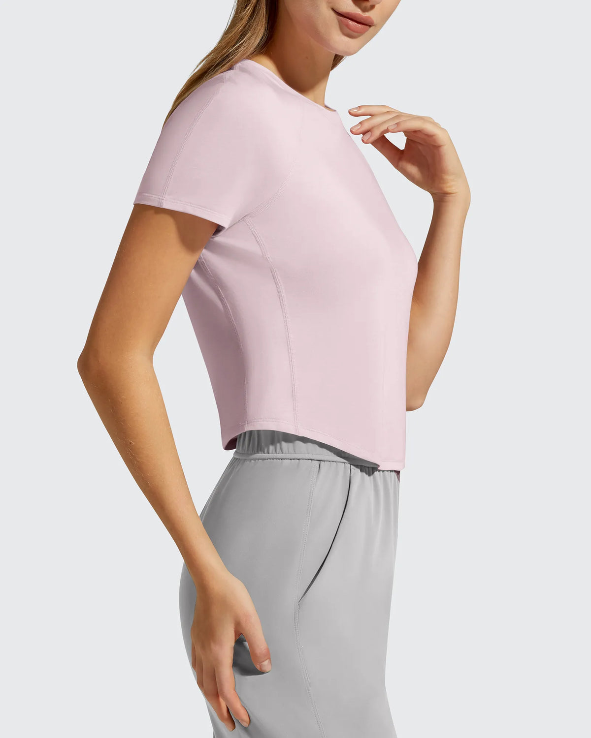 G4Free - Cropped Crewneck Relaxed Fit Short Sleeve Tops -GF26K885A001A-S-GF26K885A001B-M-GF26K885A001C-L-GF26K885A001D-XL-GF26K885A001E-XXL