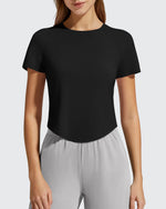 G4Free - Cropped Crewneck Relaxed Fit Short Sleeve Tops -GF26K885A001A-S-GF26K885A001B-M-GF26K885A001C-L-GF26K885A001D-XL-GF26K885A001E-XXL
