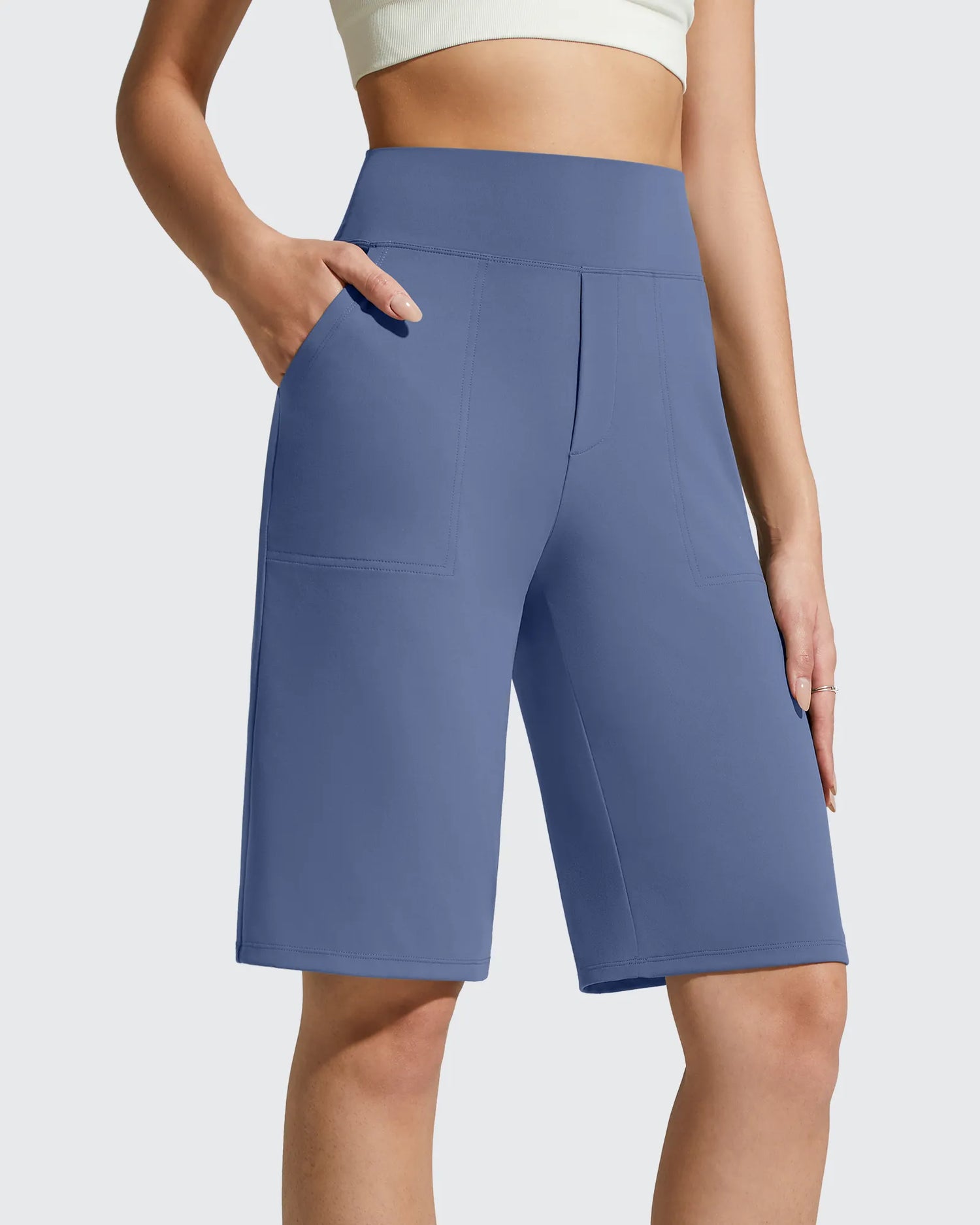 G4Free - EverGoing Bermuda Pockets Knee Length Shorts 10" -GF26E795F001A-S
