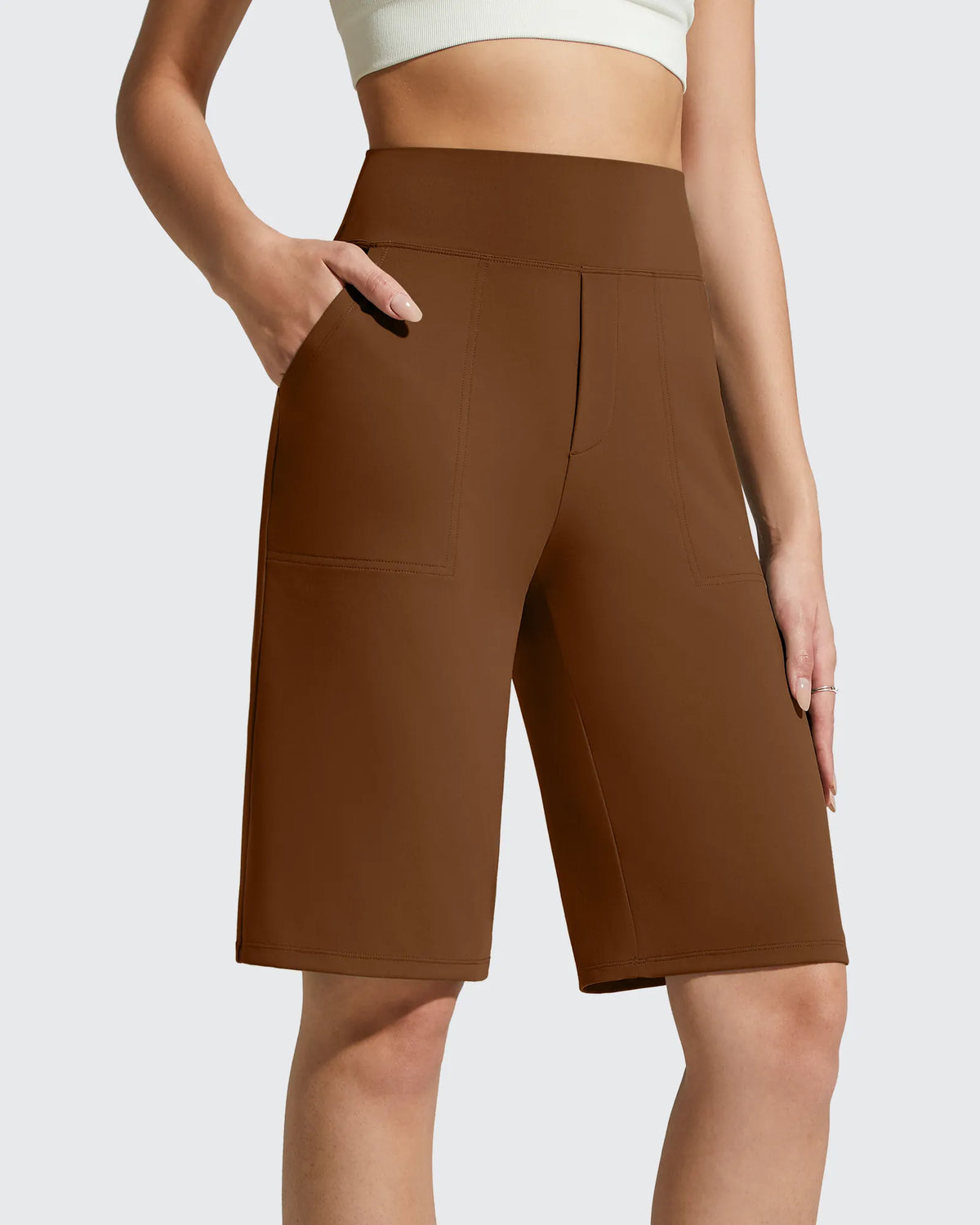 G4Free - EverGoing Bermuda Pockets Knee Length Shorts 10" -GF26E795F001A-S