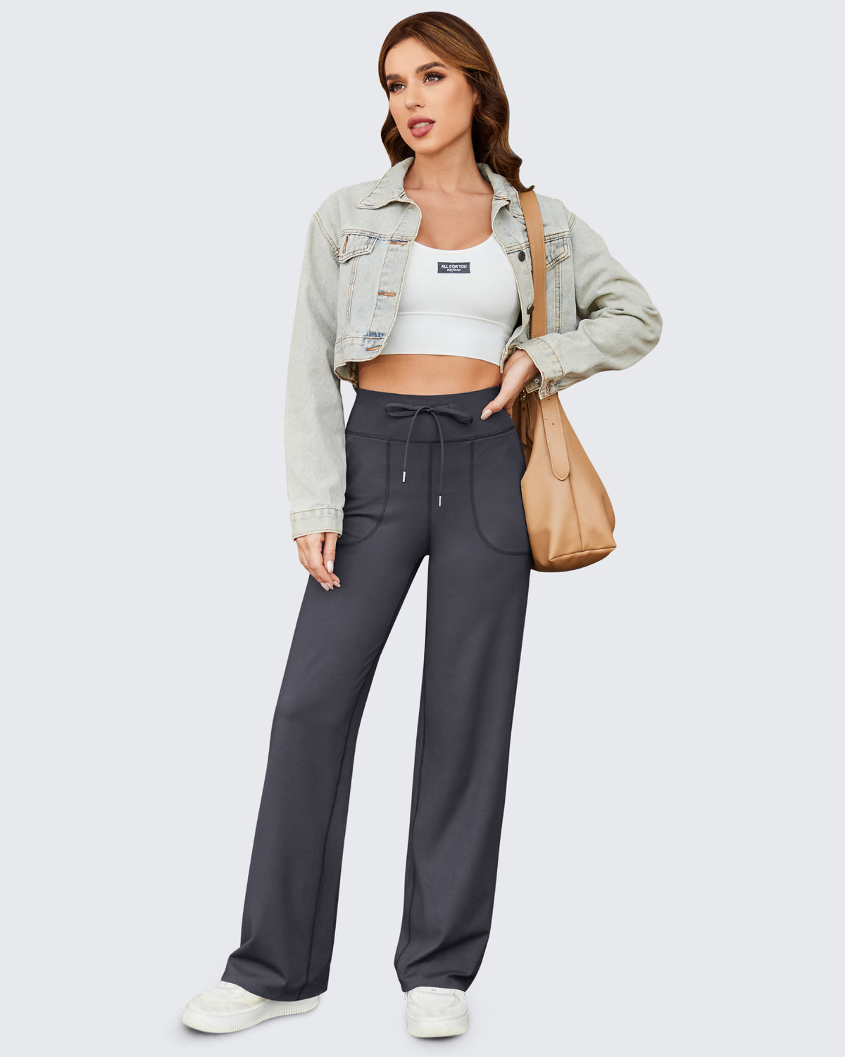 G4Free - EverGoing Business Casual High-Waist Wide Leg Pants Petite -GF23J189AF-XS-GF23J189AA-S-GF23J189AB-M-GF23J189AC-L-GF23J189AD-XL