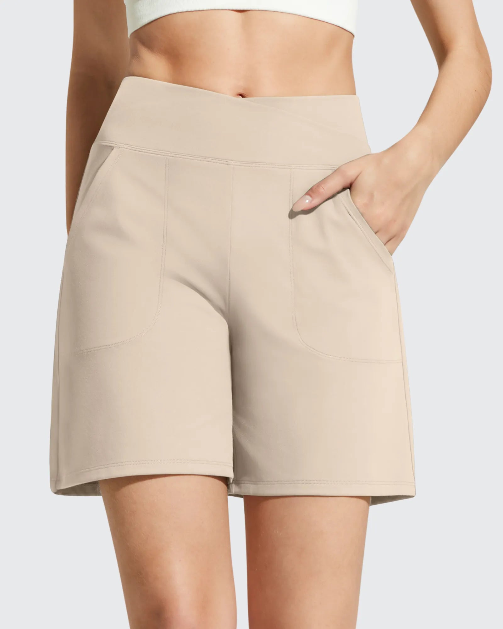 G4Free - EverGoing Cross Waist Pockets Athletic Shorts 6'' -GF26E784A001F-XS-GF26E784A001A-S-GF26E784A001B-M-GF26E784A001C-L-GF26E784A001D-XL