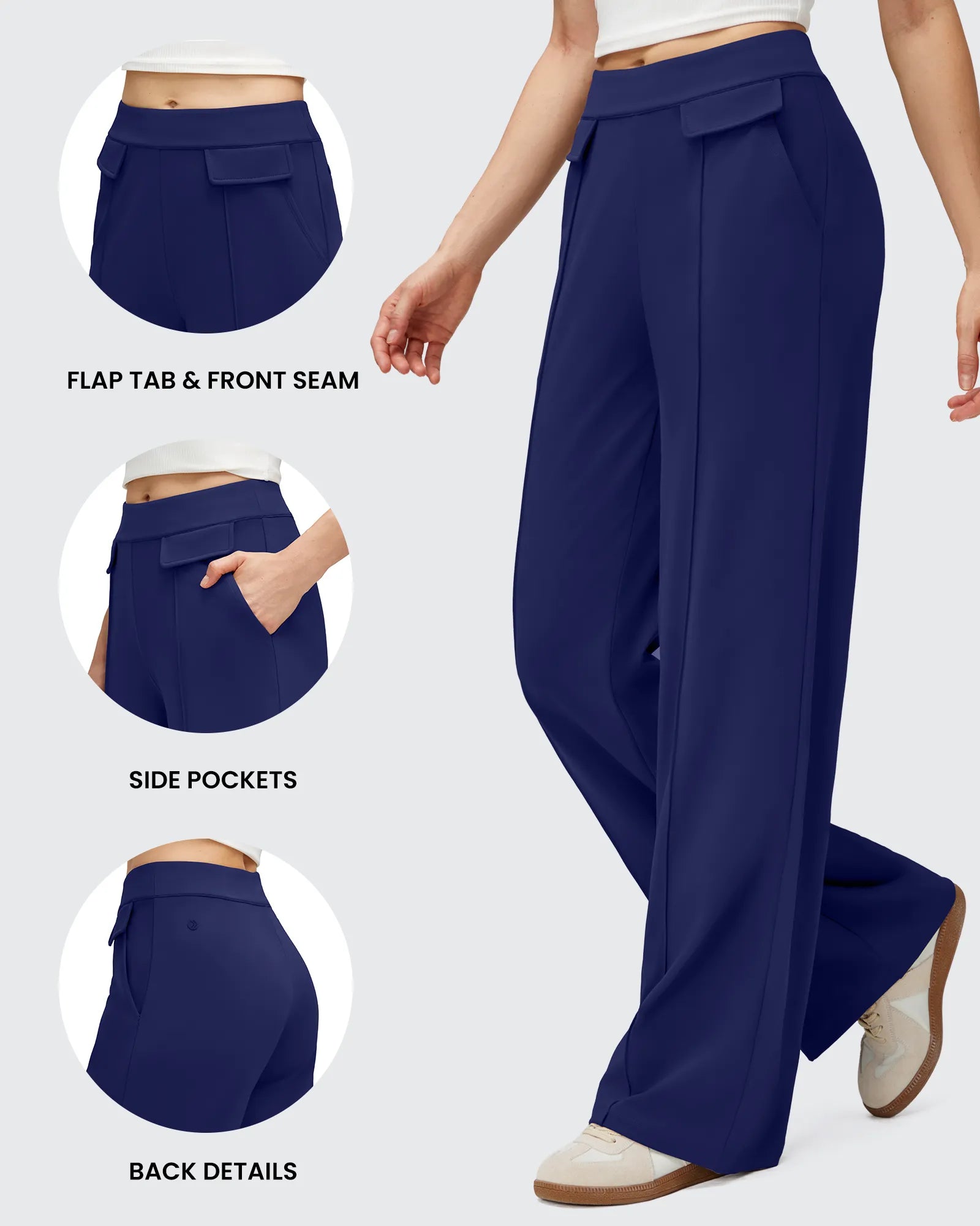 G4Free - EverGoing Flap Pockets Wide Leg Dressy Pants -GF25J640AA-S-GF25J641AA-S-GF25J642AA-S-GF25J640AB-M-GF25J641AB-M