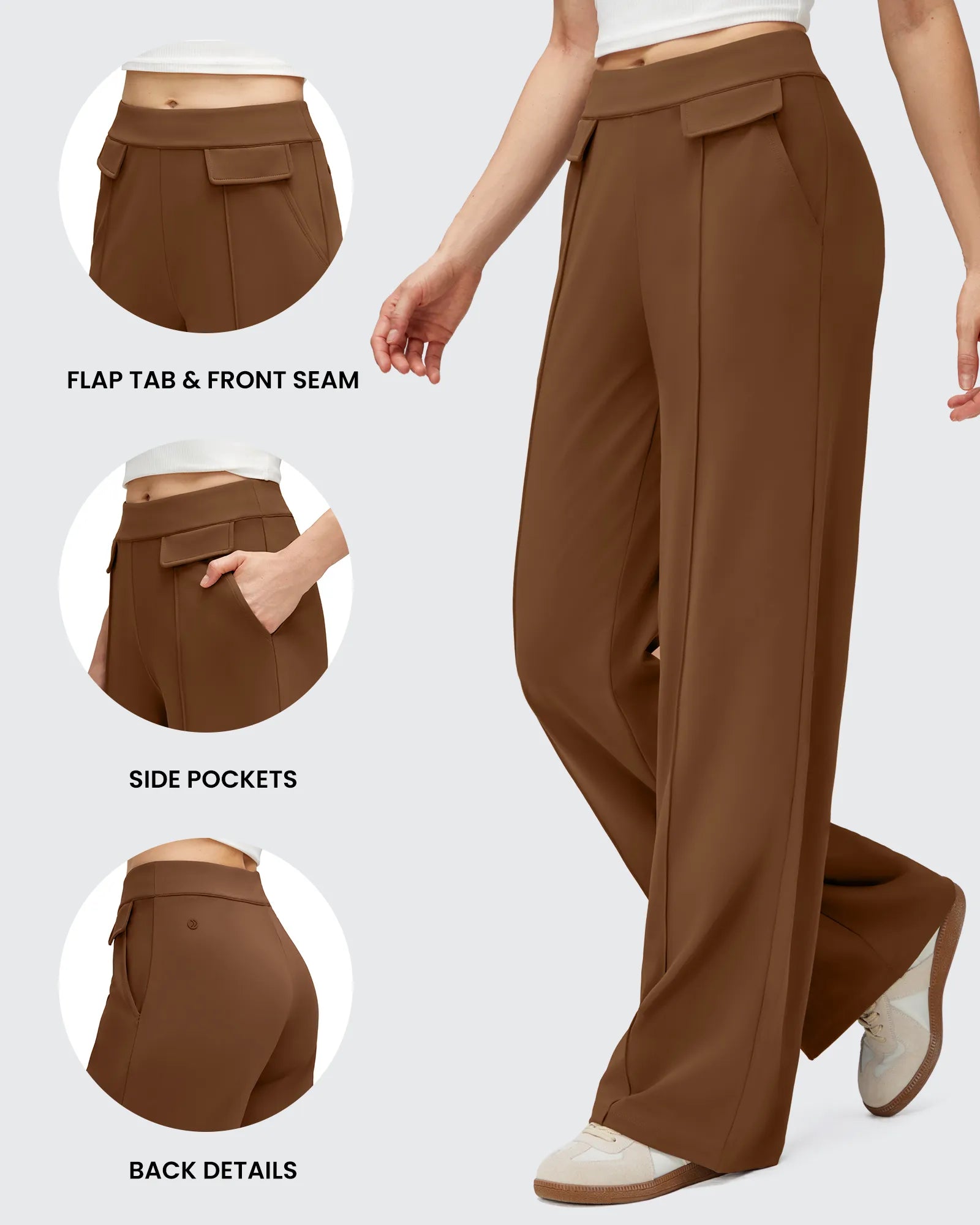 G4Free - EverGoing Flap Pockets Wide Leg Dressy Pants -GF25J640AA-S-GF25J641AA-S-GF25J642AA-S-GF25J640AB-M-GF25J641AB-M