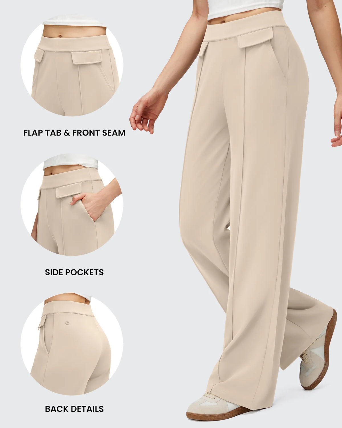 G4Free - EverGoing Flap Pockets Wide Leg Dressy Pants -GF25J640AA-S-GF25J641AA-S-GF25J642AA-S-GF25J640AB-M-GF25J641AB-M