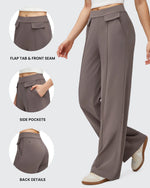 G4Free - EverGoing Flap Pockets Wide Leg Dressy Pants -GF25J640AA-S-GF25J641AA-S-GF25J642AA-S-GF25J640AB-M-GF25J641AB-M