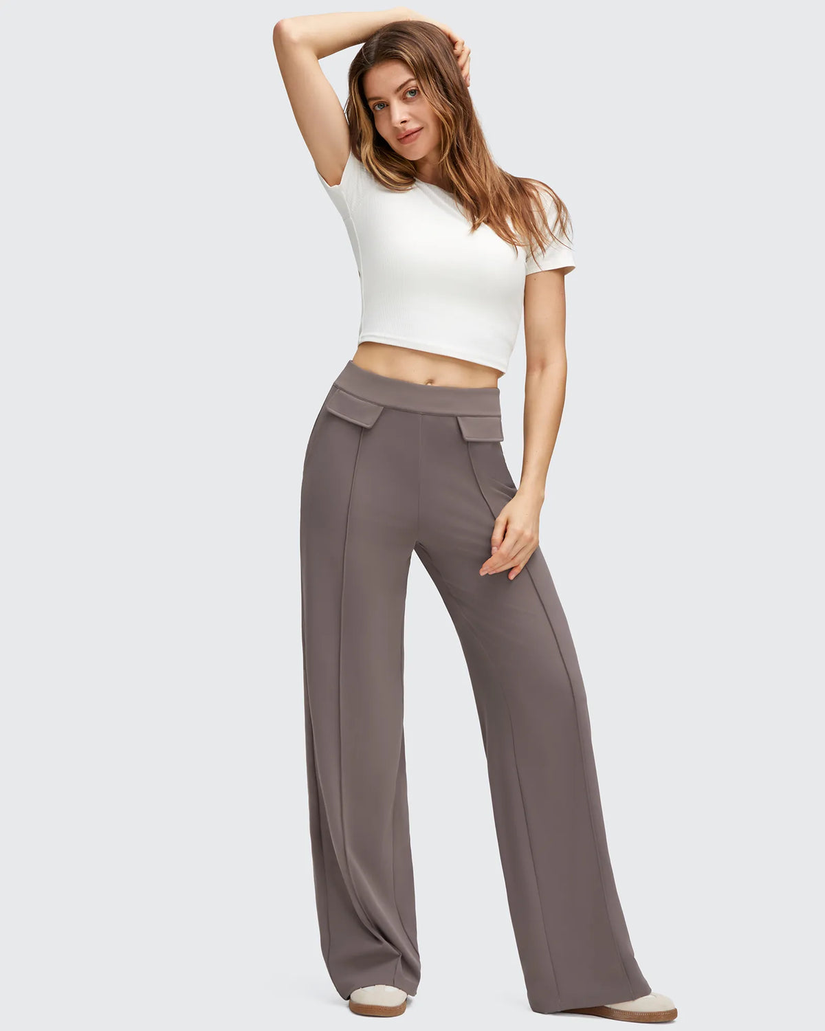 G4Free - EverGoing Flap Pockets Wide Leg Dressy Pants -GF25J640AA-S-GF25J641AA-S-GF25J642AA-S-GF25J640AB-M-GF25J641AB-M
