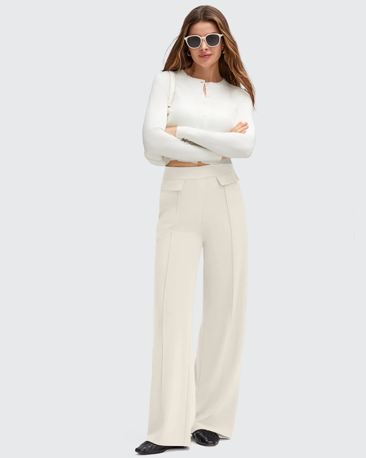 G4Free - EverGoing Flap Pockets Wide Leg Dressy Pants -GF25J640AA-S-GF25J641AA-S-GF25J642AA-S-GF25J640AB-M-GF25J641AB-M