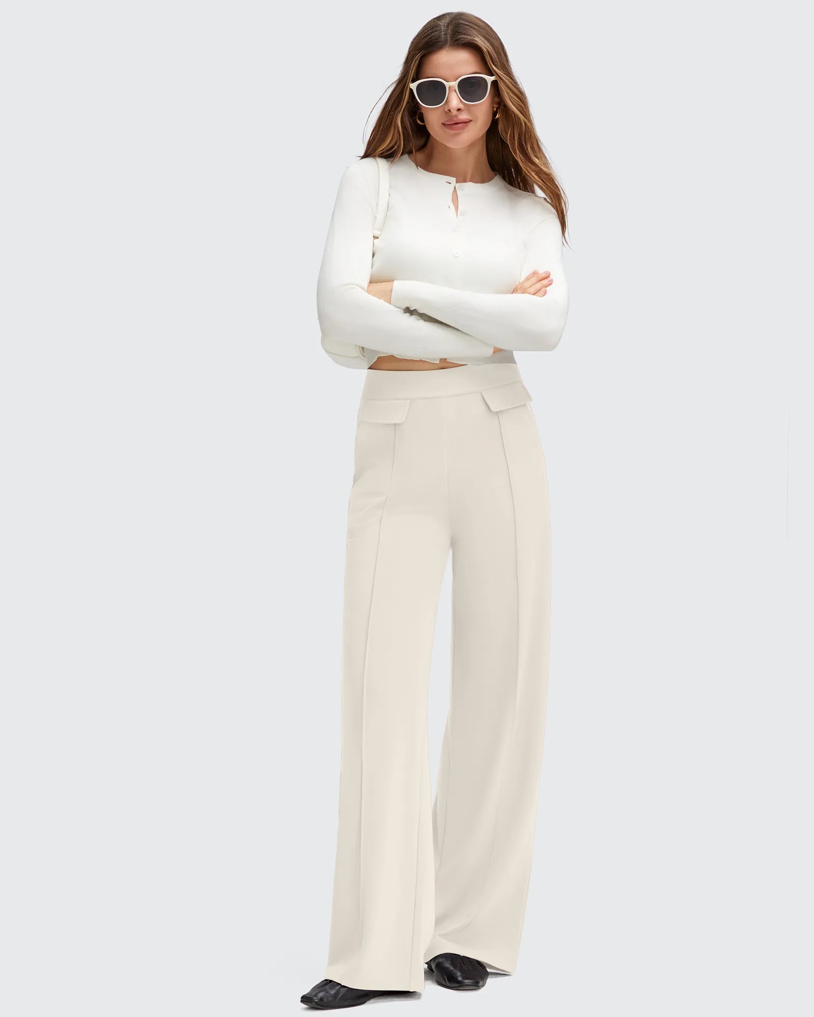 G4Free - EverGoing Flap Pockets Wide Leg Dressy Pants -GF25J640AA-S-GF25J641AA-S-GF25J642AA-S-GF25J640AB-M-GF25J641AB-M