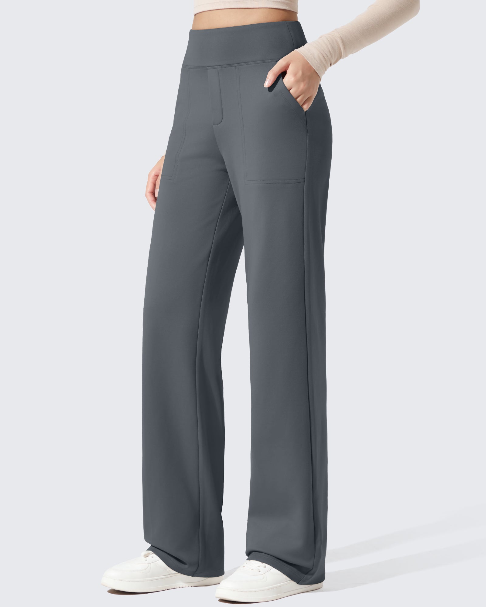 G4Free - EverGoing Fleece Lined High-Waisted Dressy Pants -GF24J238AA-S
