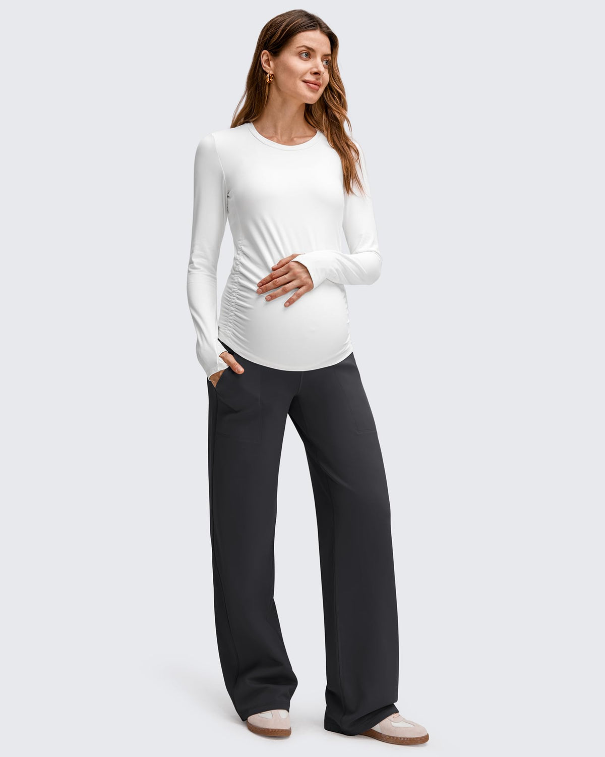 G4Free - EverGoing Fleece Lined Maternity Wide Leg Pants -GF25JY599AF-XS-GF25JY600AF-XS-GF25JY601AF-XS-GF25JY599AA-S-GF25JY600AA-S