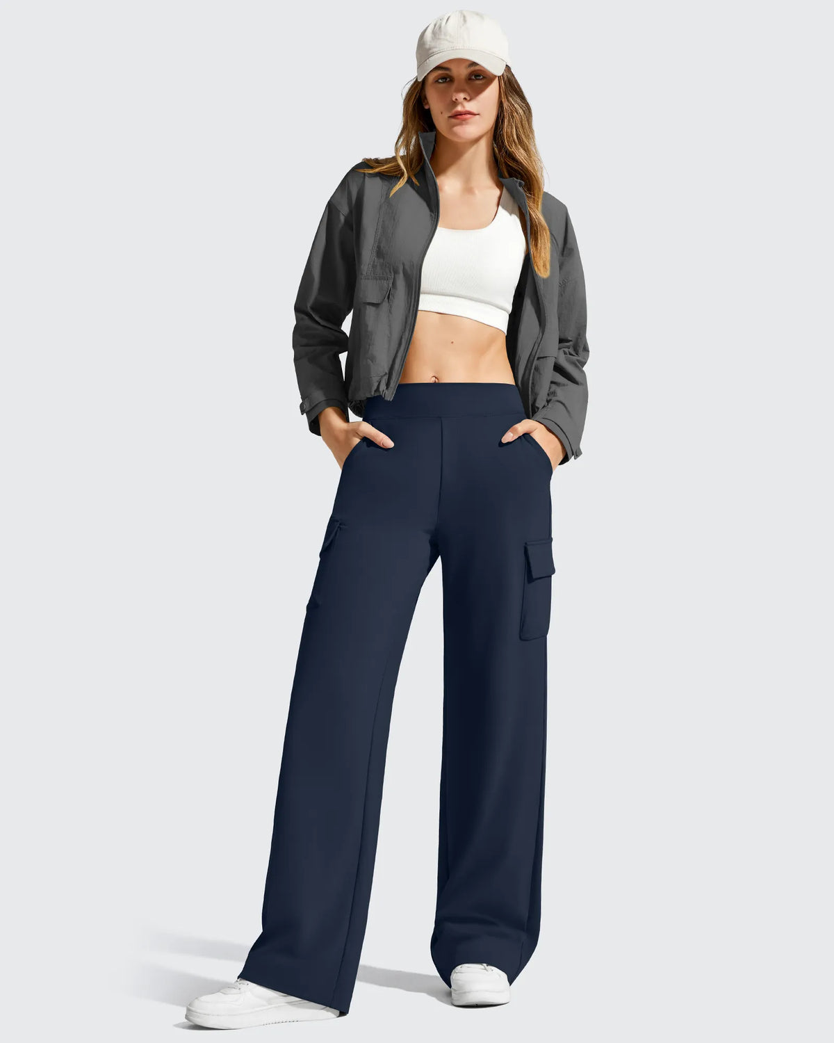 G4Free - EverGoing High-Waist 4 Pockets Wide Leg Cargo Pants -GF26J798A001A-S-GF26J799A001A-S-GF26J800A001A-S-GF26J798A001B-M-GF26J799A001B-M