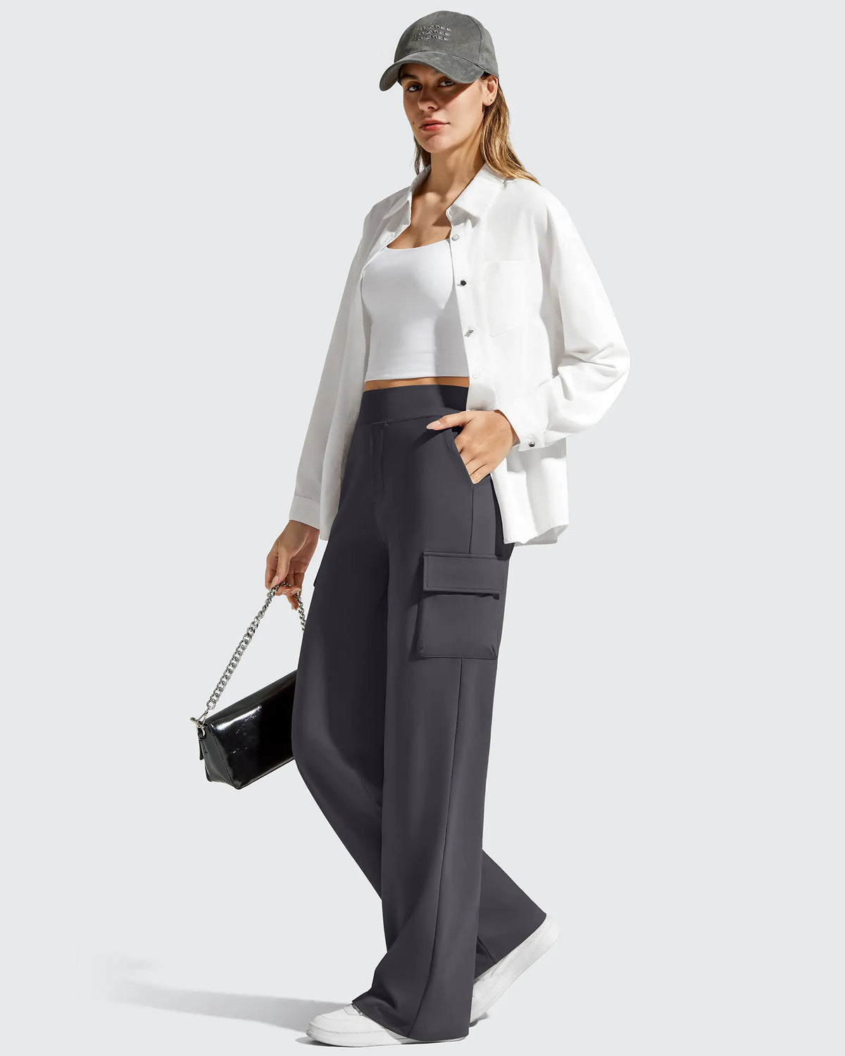 G4Free - EverGoing High-Waist 4 Pockets Wide Leg Cargo Pants -GF26J798A001A-S-GF26J799A001A-S-GF26J800A001A-S-GF26J798A001B-M-GF26J799A001B-M