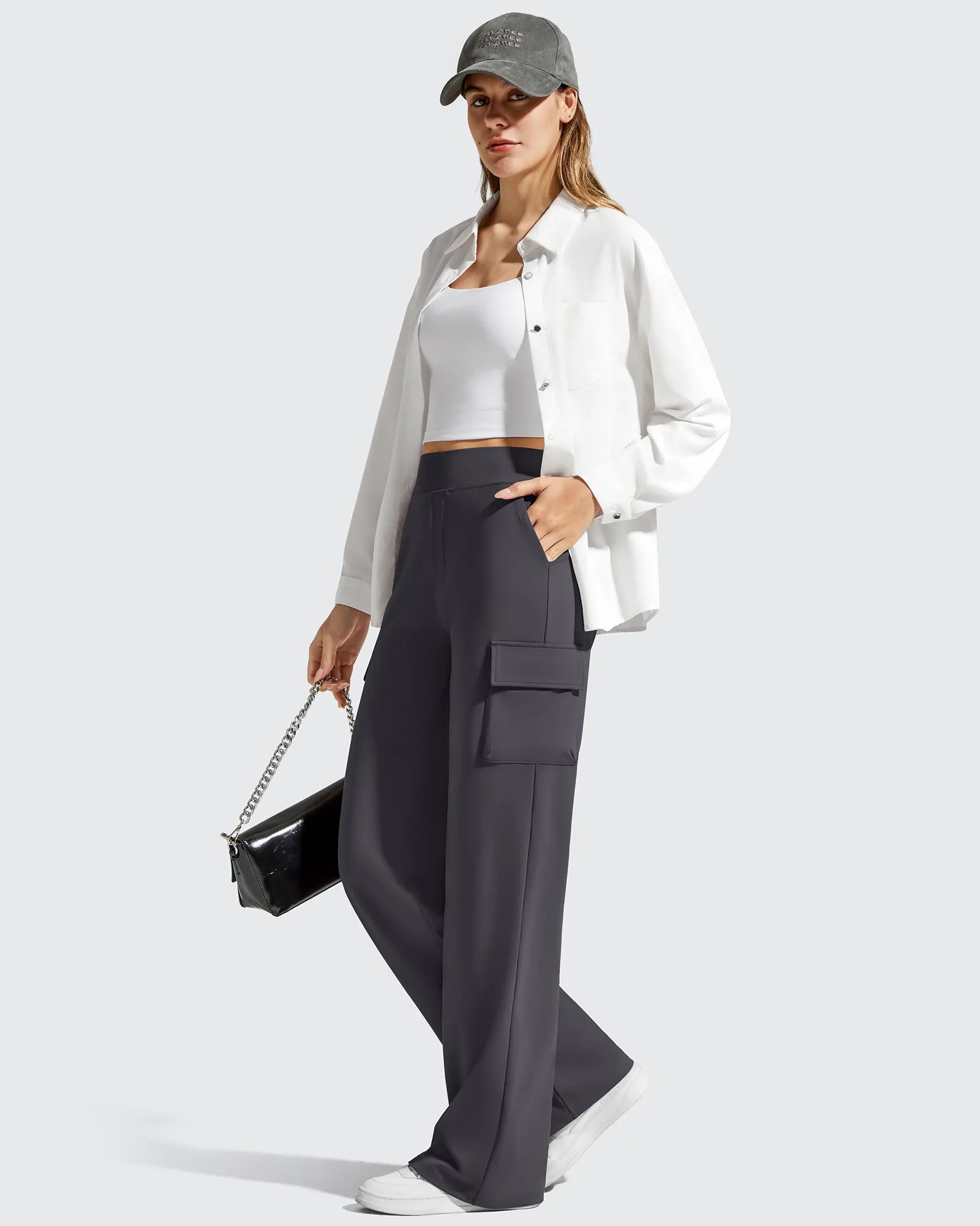 G4Free - EverGoing High-Waist 4 Pockets Wide Leg Cargo Pants -GF26J798A001A-S-GF26J799A001A-S-GF26J800A001A-S-GF26J798A001B-M-GF26J799A001B-M