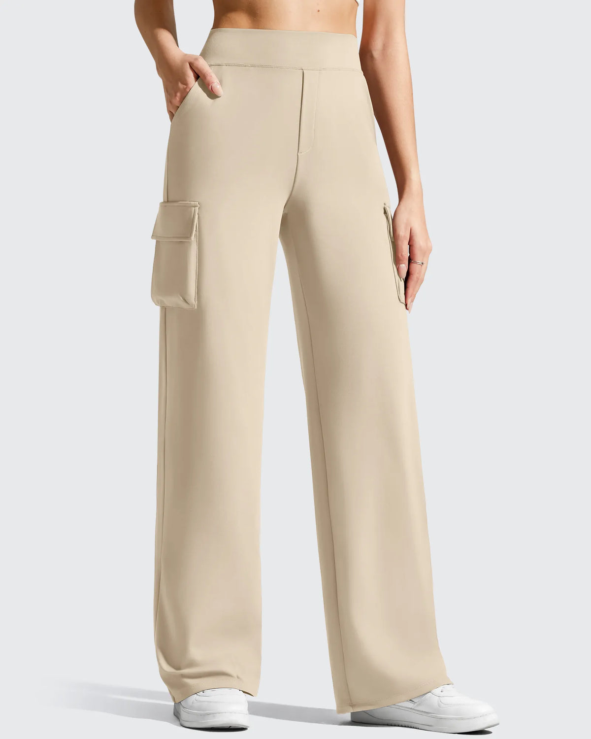 G4Free - EverGoing High-Waist 4 Pockets Wide Leg Cargo Pants -GF26J798A001A-S-GF26J799A001A-S-GF26J800A001A-S-GF26J798A001B-M-GF26J799A001B-M