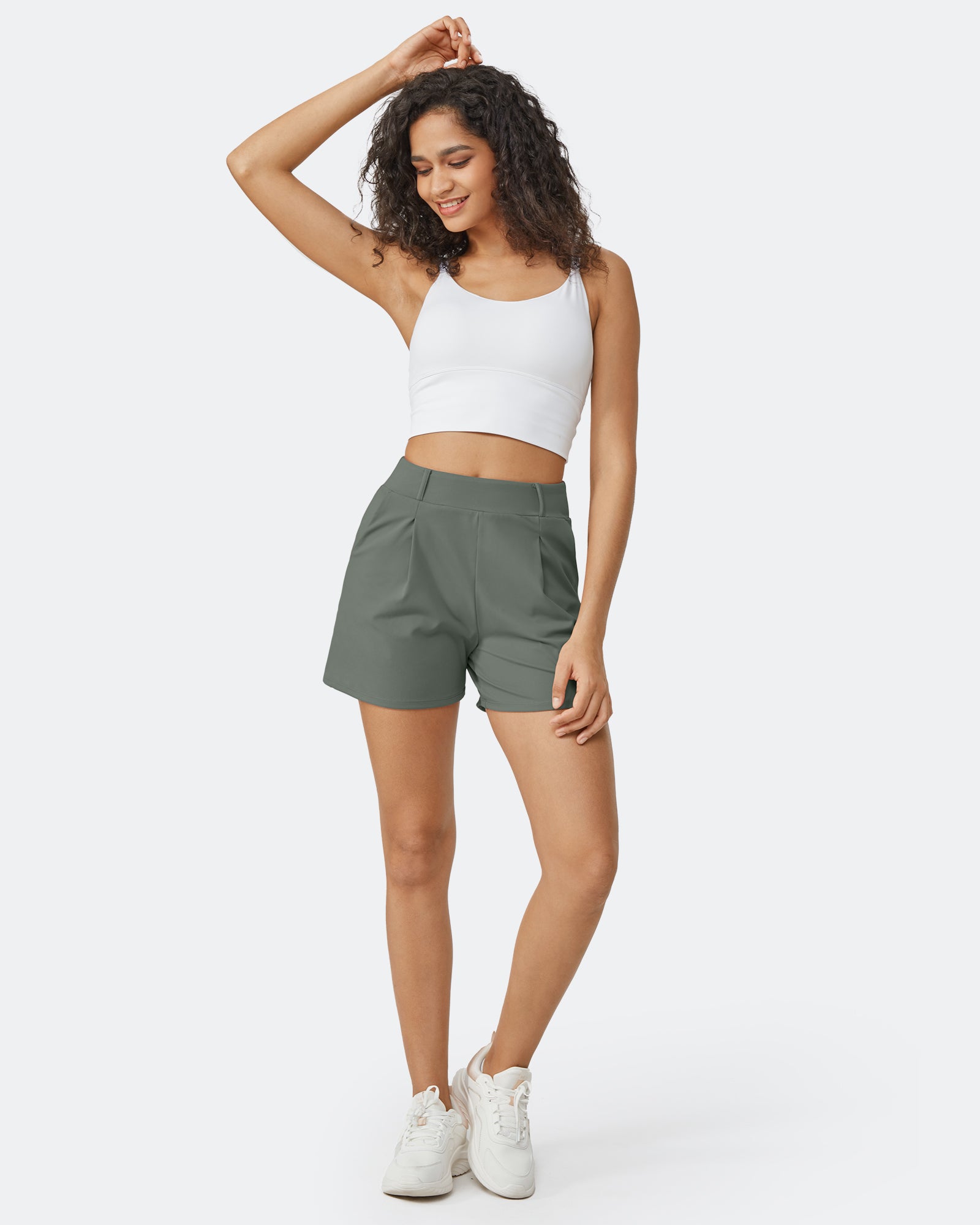 G4Free - EverGoing High-Waist Belted Pleated Casual Dressy Shorts -GF24E200AF-XS-GF24E200AA-S-GF24E200AB-M-GF24E200AC-L-GF24E200AD-XL
