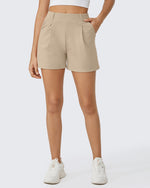 G4Free - EverGoing High-Waist Belted Pleated Casual Dressy Shorts -GF24E200AF-XS-GF24E200AA-S-GF24E200AB-M-GF24E200AC-L-GF24E200AD-XL