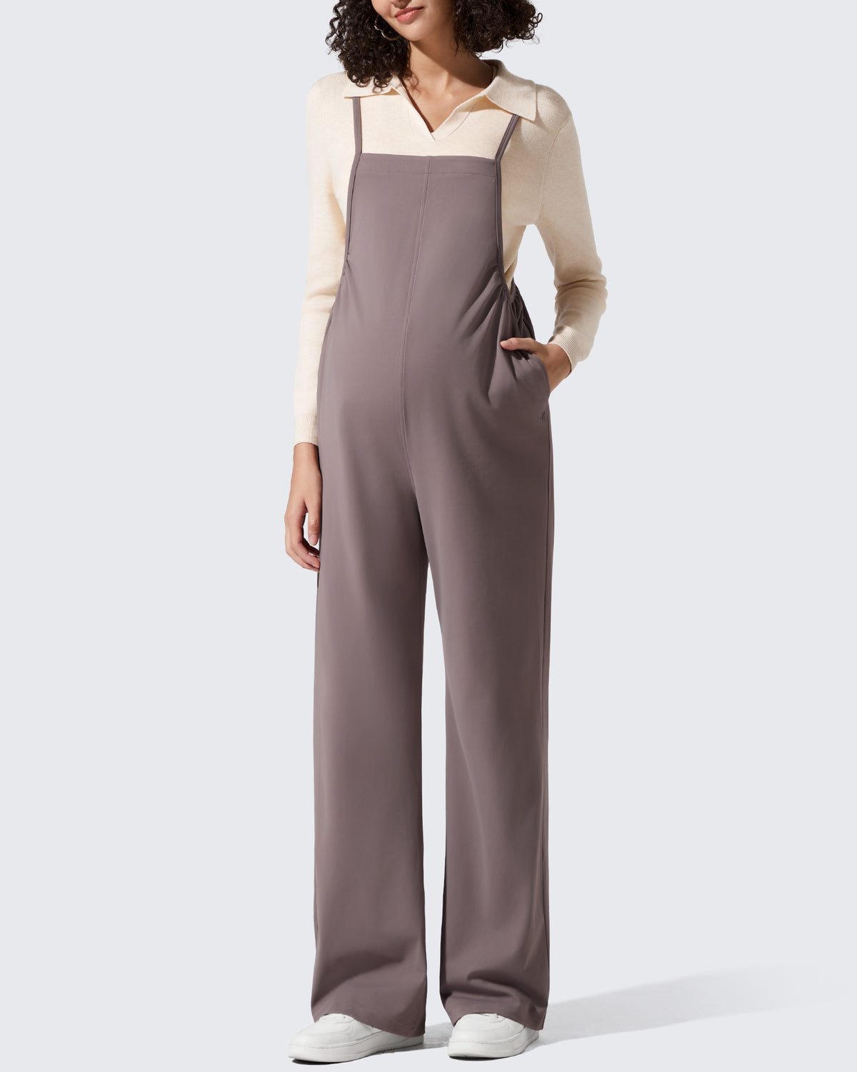 G4Free - EverGoing Maternity Adjustable Strap Wide Leg Rompers -GF25PY674CF-XS