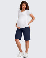 G4Free - EverGoing Maternity Athletic Bermuda Shorts 12'' -GF25EY508AA-S-GF25EY508AB-M-GF25EY508AC-L-GF25EY508AD-XL-GF25EY508AE-XXL