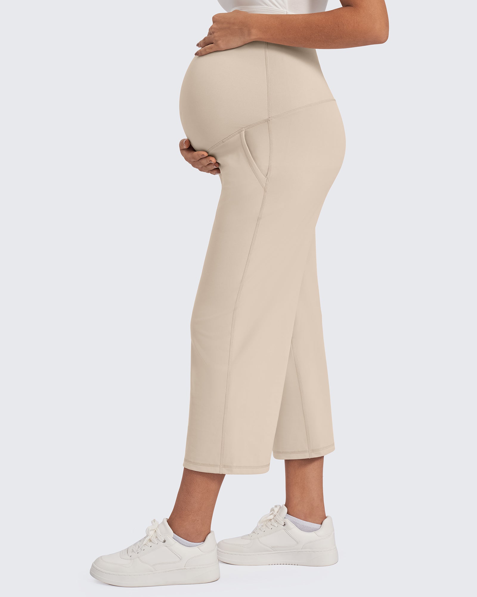 G4Free - EverGoing Maternity Capris Cropped Yoga Pants 21'' -GF25J307AA-S-GF25J307AB-M-GF25J307AC-L-GF25J307AD-XL-GF25J307AE-XXL