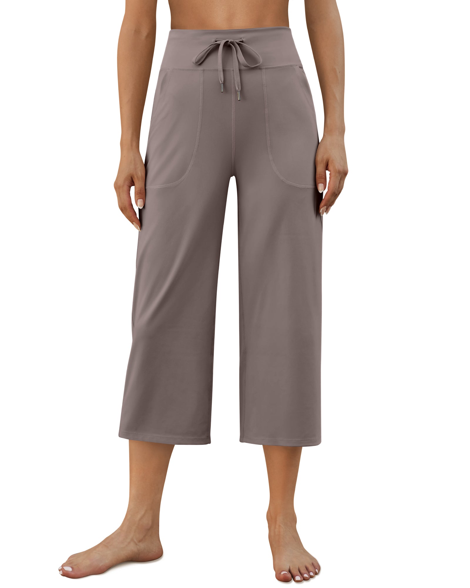 G4Free - EverGoing Wide Leg High-Rise Drawstring Capris Pants -GF24J218AF-XS