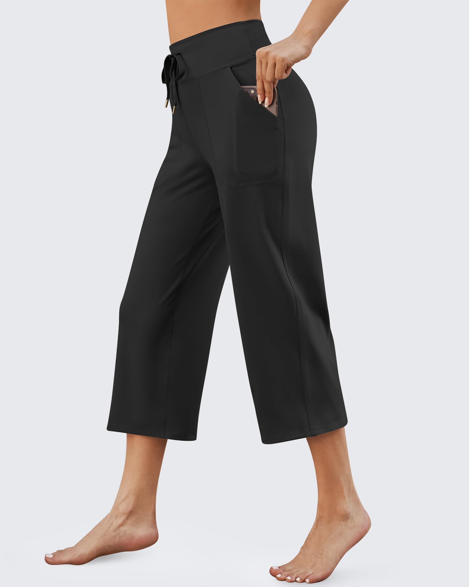 G4Free - EverGoing Wide Leg High-Rise Drawstring Capris Pants -GF24J218AF-XS-GF24J218AA-S-GF24J218AB-M-GF24J218AC-L-GF24J218AD-XL