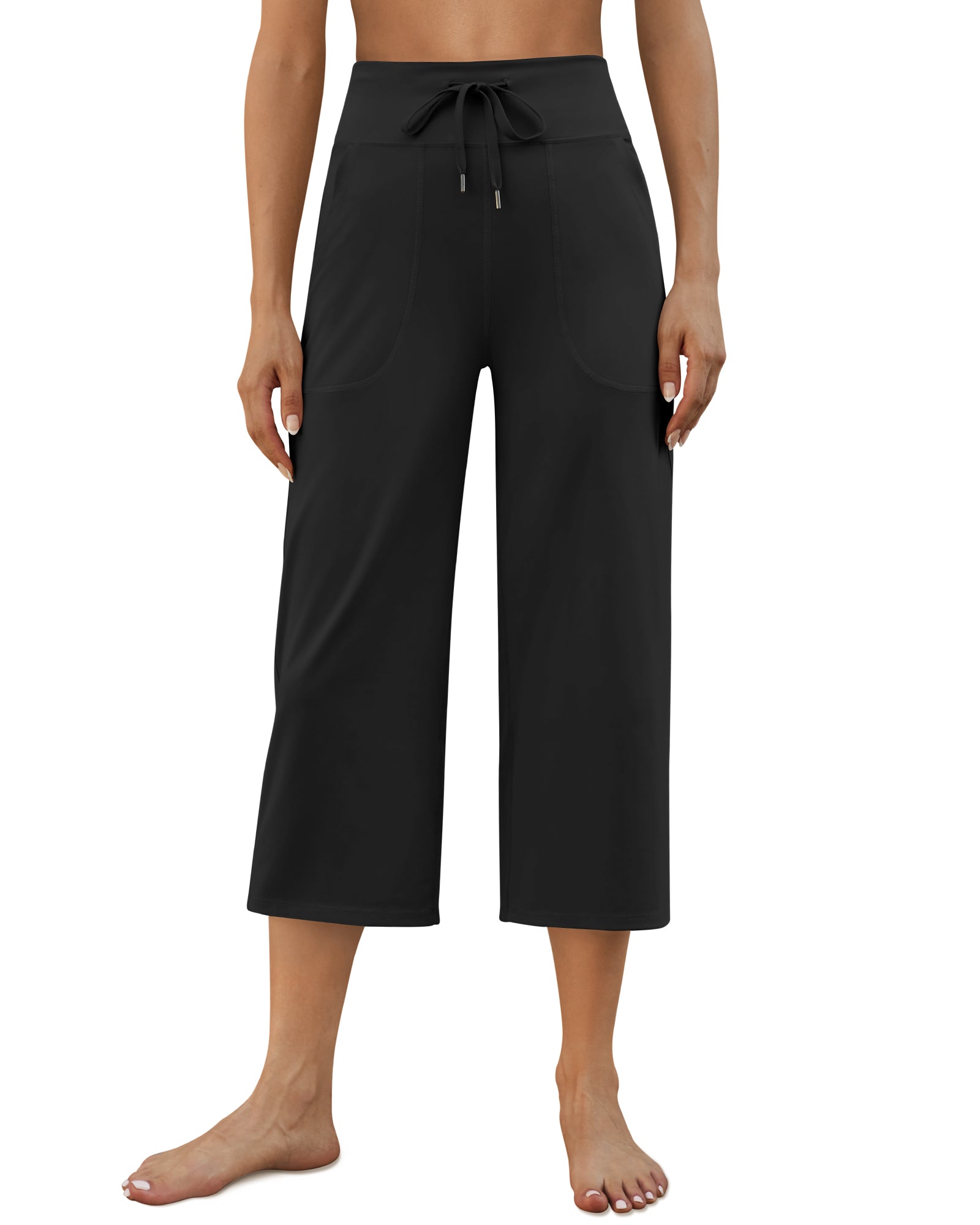 G4Free - EverGoing Wide Leg High-Rise Drawstring Capris Pants -GF24J218AF-XS-GF24J218AA-S-GF24J218AB-M-GF24J218AC-L-GF24J218AD-XL