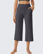 G4Free - EverGoing Wide Leg High-Waist Casual Capri Pants -GF24J197AA-S