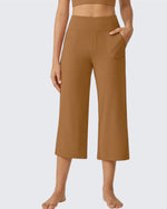 G4Free - EverGoing Wide Leg High-Waist Casual Capri Pants -GF24J197AA-S-GF24J197AB-M-GF24J197AC-L-GF24J197AD-XL-GF24J197AE-XXL