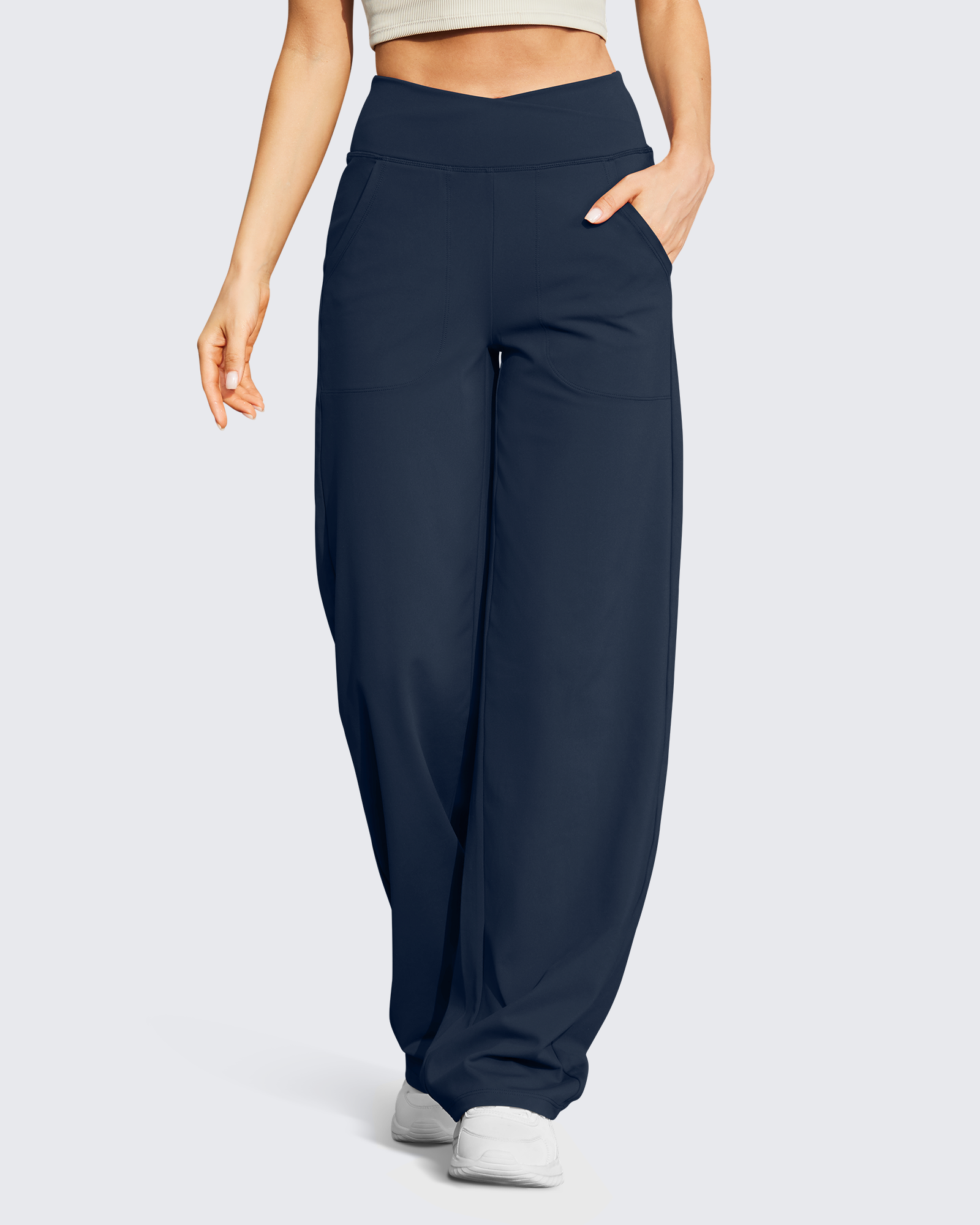 G4Free - EverGoing Wide Leg High-Waist Casual Pants Petite -GF23D170AF-XS-GF23D170AA-S-GF23D170AB-M-GF23D170AC-L-GF23D170AD-XL