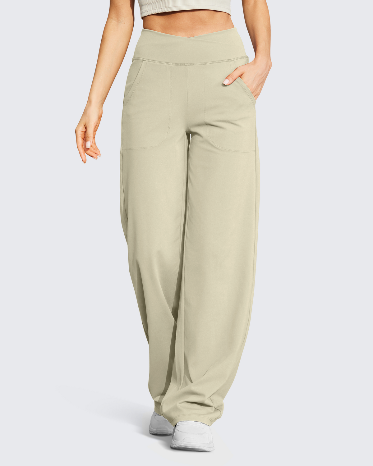 G4Free - EverGoing Wide Leg High-Waist Casual Pants Petite -GF23D170AF-XS-GF23D170AA-S-GF23D170AB-M-GF23D170AC-L-GF23D170AD-XL