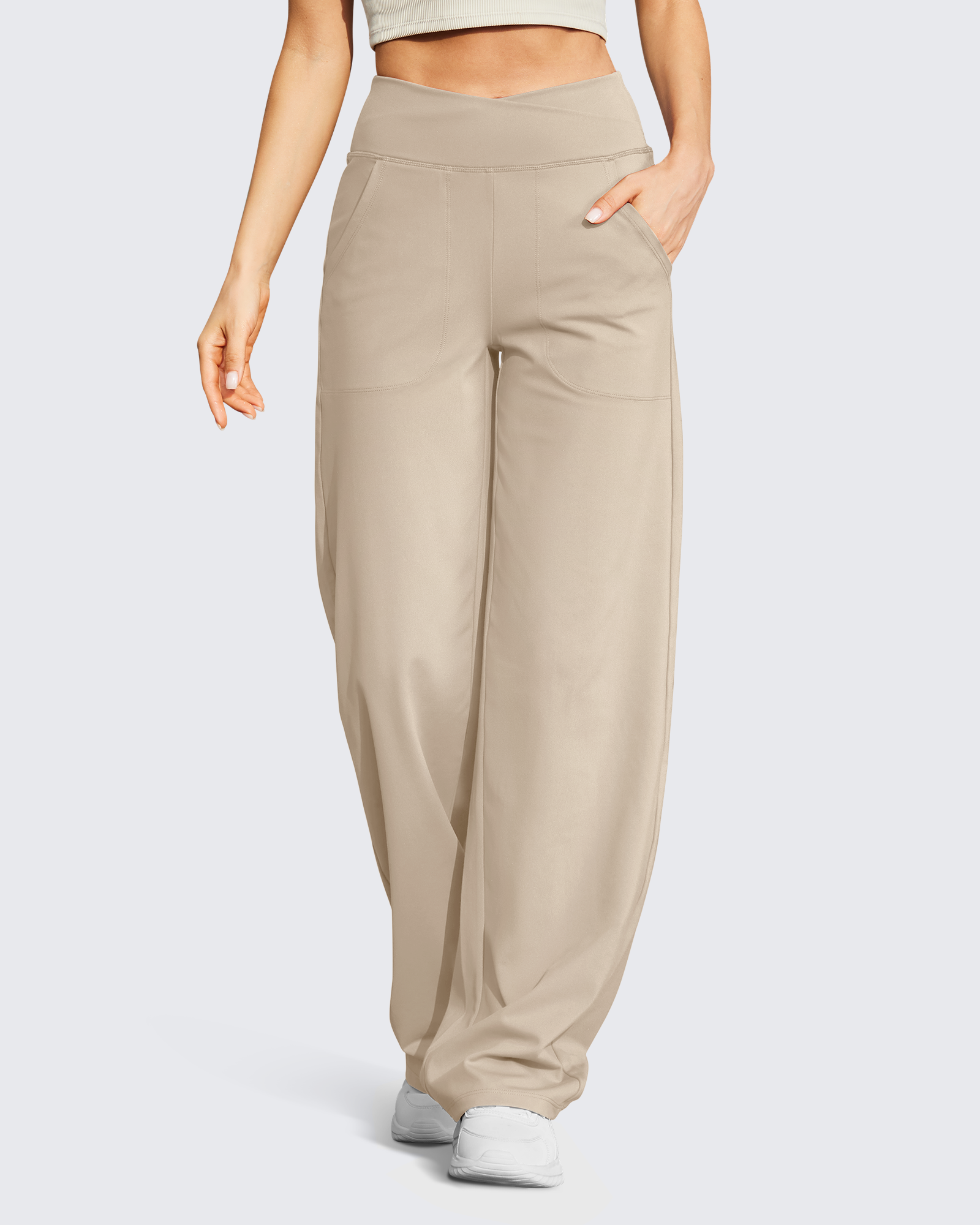 G4Free - EverGoing Wide Leg High-Waist Casual Pants Petite -GF23D170AF-XS-GF23D170AA-S-GF23D170AB-M-GF23D170AC-L-GF23D170AD-XL