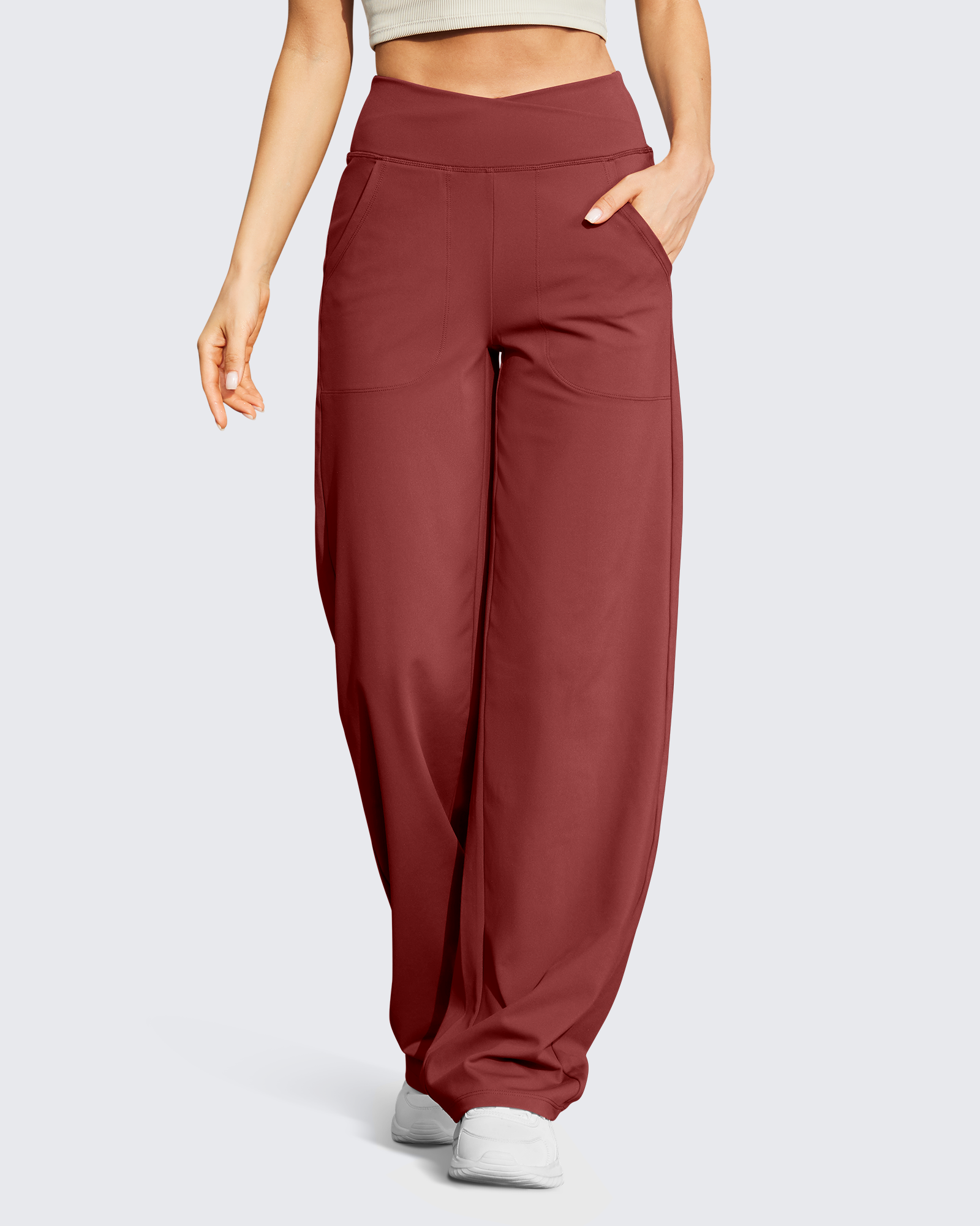 G4Free - EverGoing Wide Leg High-Waist Casual Pants Petite -GF23D170AF-XS-GF23D170AA-S-GF23D170AB-M-GF23D170AC-L-GF23D170AD-XL