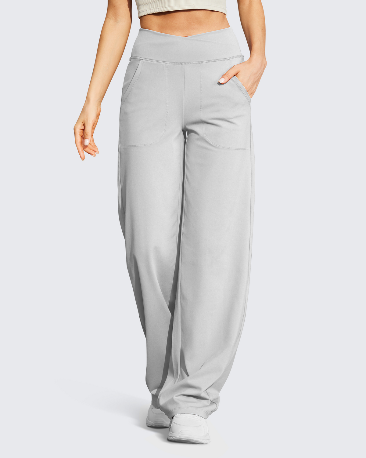 G4Free - EverGoing Wide Leg High-Waist Casual Pants Petite -GF23D170AF-XS-GF23D170AA-S-GF23D170AB-M-GF23D170AC-L-GF23D170AD-XL