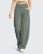 G4Free - EverGoing Wide Leg High-Waist Casual Pants Petite -GF23D170JF-XS