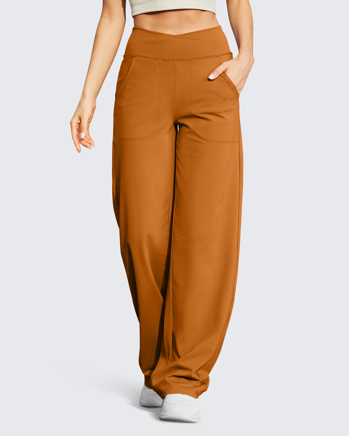G4Free - EverGoing Wide Leg High-Waist Casual Pants Regular -GF22D061GF-XS