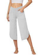 G4Free - EverGoing Wide Leg High-Waist Crossover Capri Pants 21