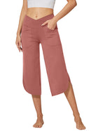 G4Free - EverGoing Wide Leg High-Waist Crossover Capri Pants 21 -GF22J111AF-XS