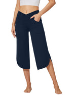 G4Free - EverGoing Wide Leg High-Waist Crossover Capri Pants 21 -GF22J111AF-XS