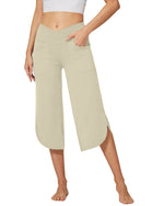 G4Free - EverGoing Wide Leg High-Waist Crossover Capri Pants 21 -GF22J111AF-XS-GF22J111AA-S-GF22J111AB-M-GF22J111AC-L-GF22J111AD-XL