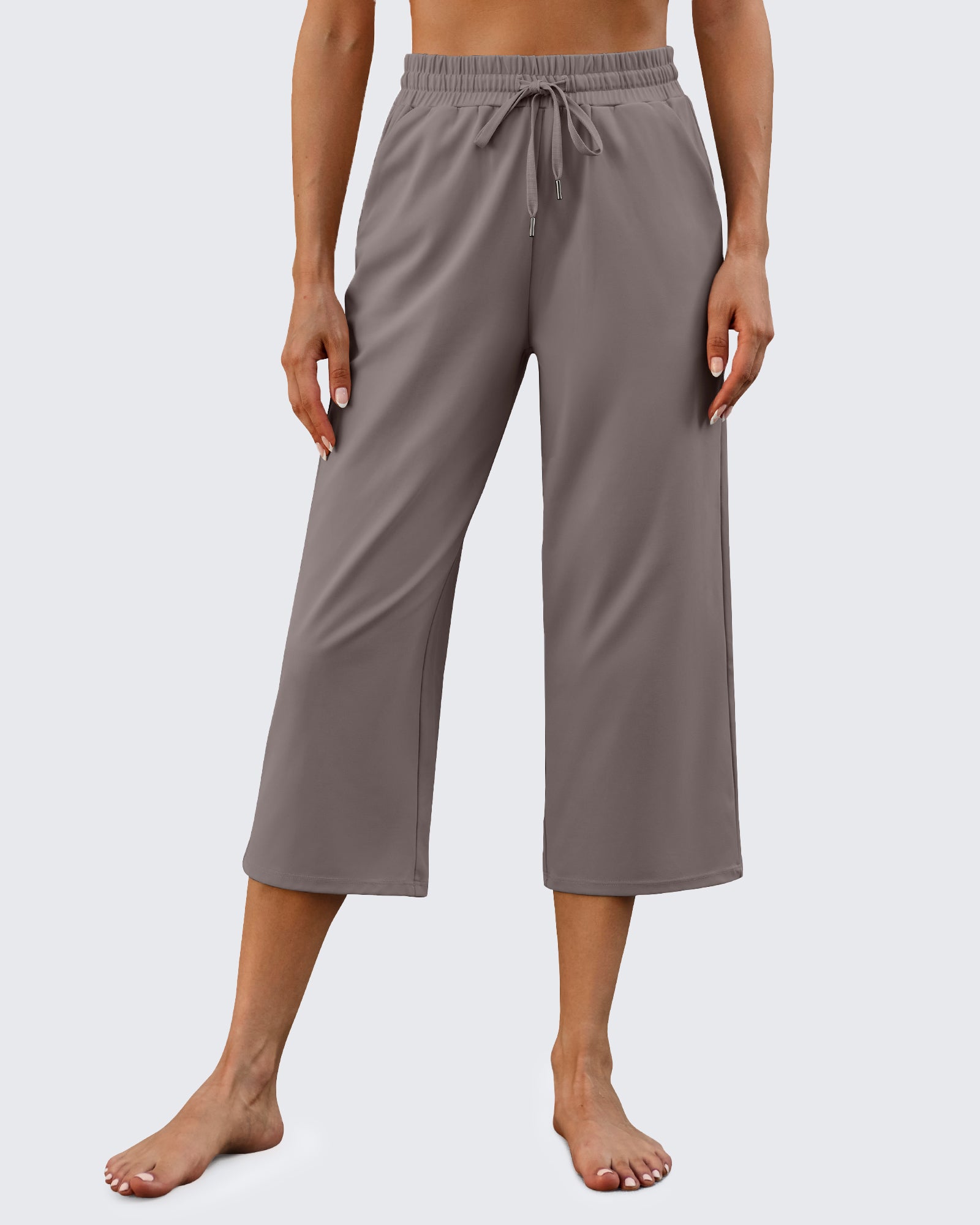 G4Free - EverGoing Wide Leg Mid-Waist Drawstring Capris Pants -GF24J221AA-S
