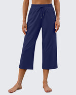 G4Free - EverGoing Wide Leg Mid-Waist Drawstring Capris Pants -GF24J221AA-S